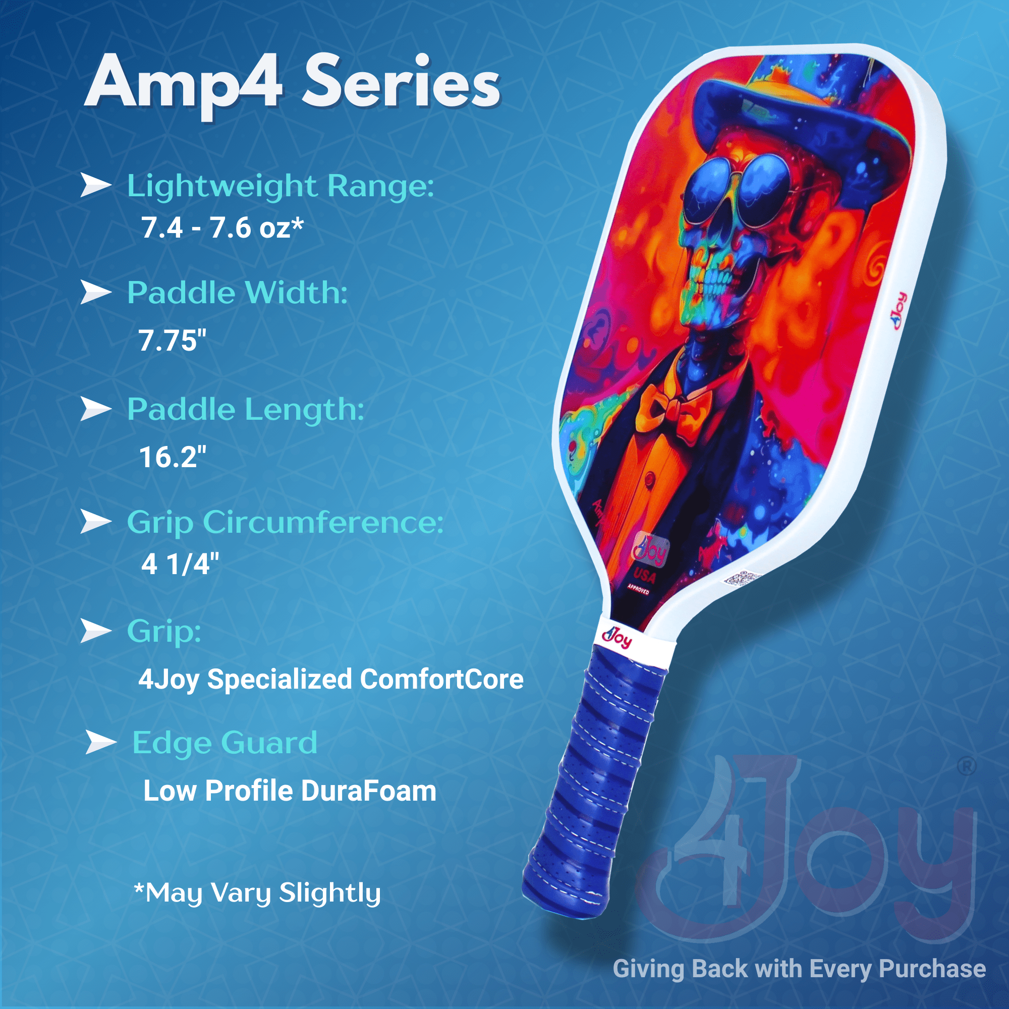 AMP4 Pickleball Paddle - SlimJim - Limited Edition - 4Joy Paddles