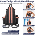 Pickleball Backpack Water Resistant Crossbody Sling Bag Chest Bag Paddle Pickleball Equipment Backpack Pickle Ball Paddle Bag - 4Joy Paddles