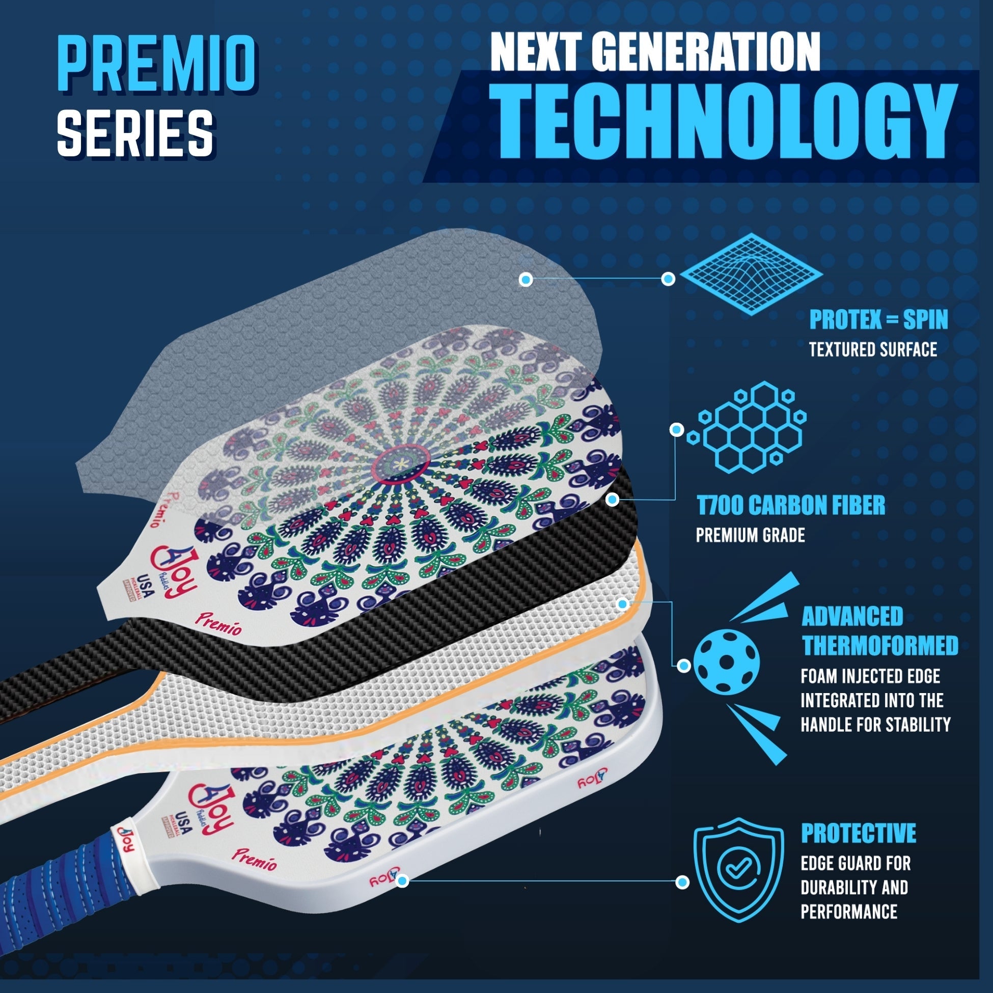 Pickleball Paddle Set - Fitz and Palm - Premio Series - 4Joy Paddles