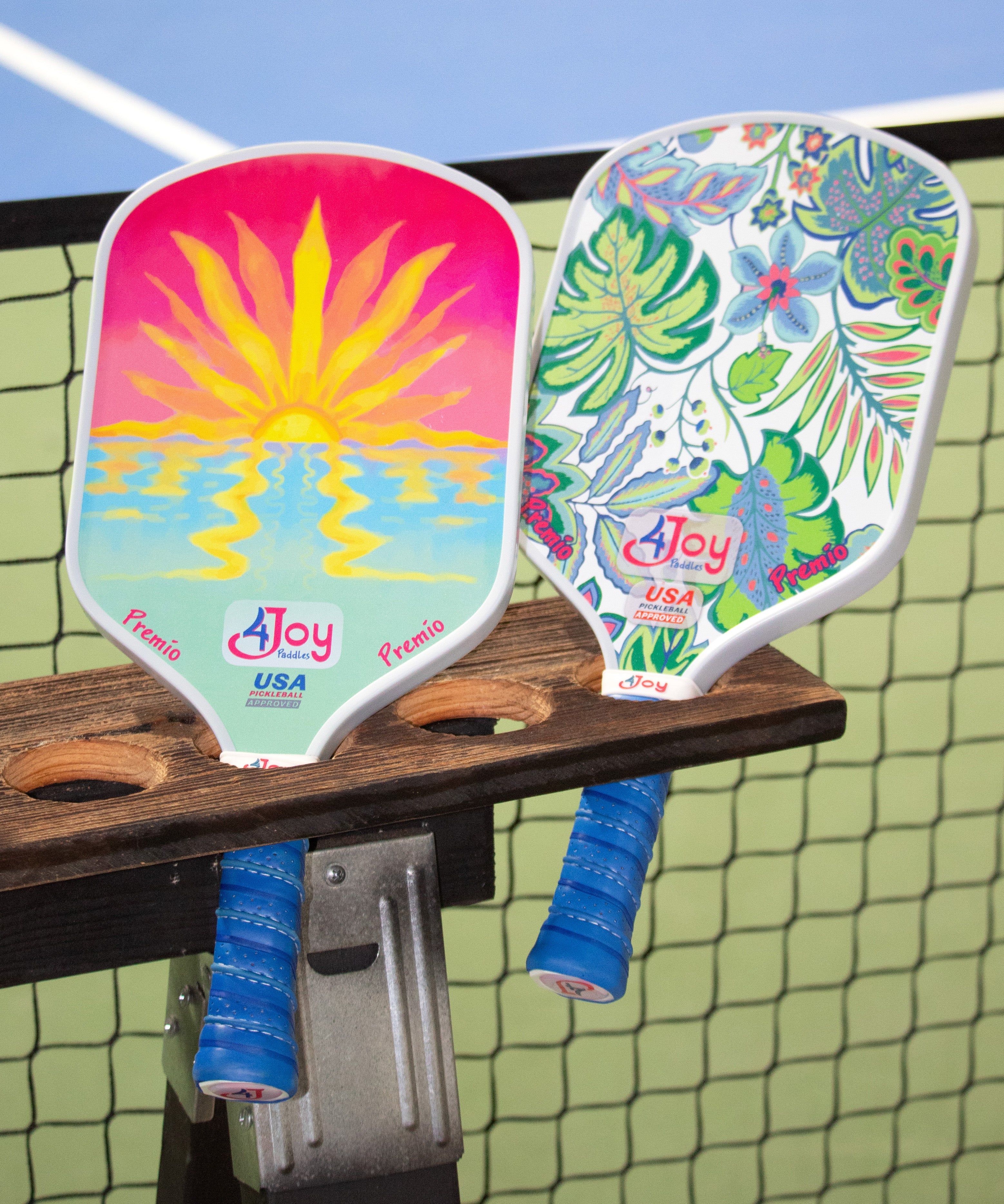 Pickleball Paddle Set - Sunset and Palm - Premio Series - 4Joy Paddles