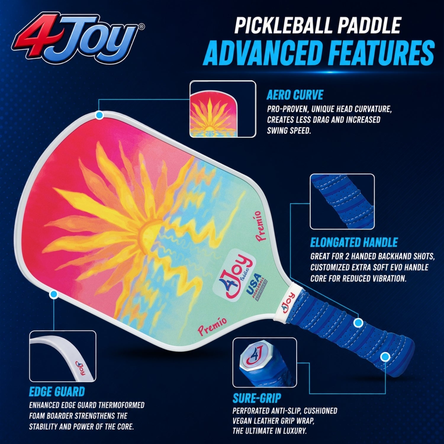 Sunset 4Joy Pickleball Paddle Premio Series - 4Joy Paddles