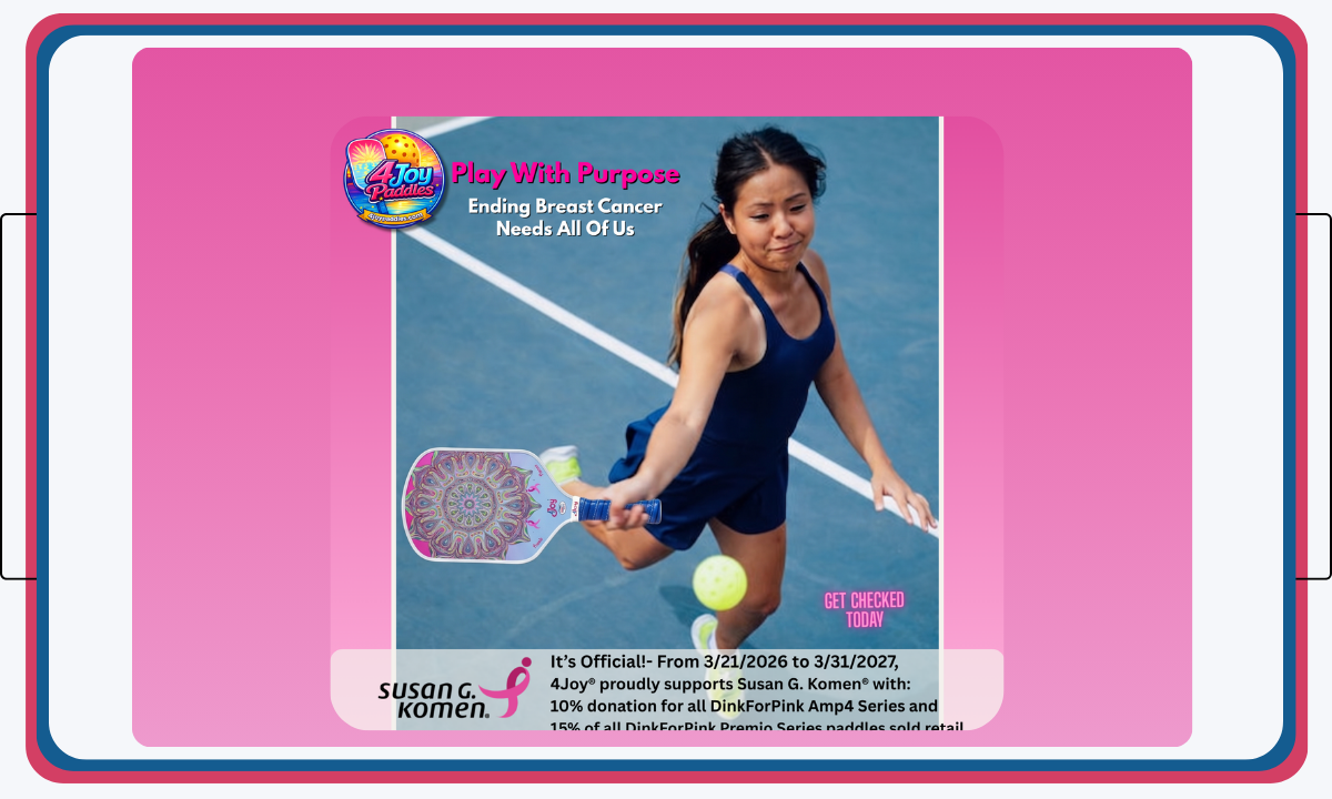 4Joy® Renews Susan G. Komen® Partnership to Fight Breast Cancer