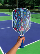 4Joy Paddles Damask Pattern Pickleball Paddle on the court