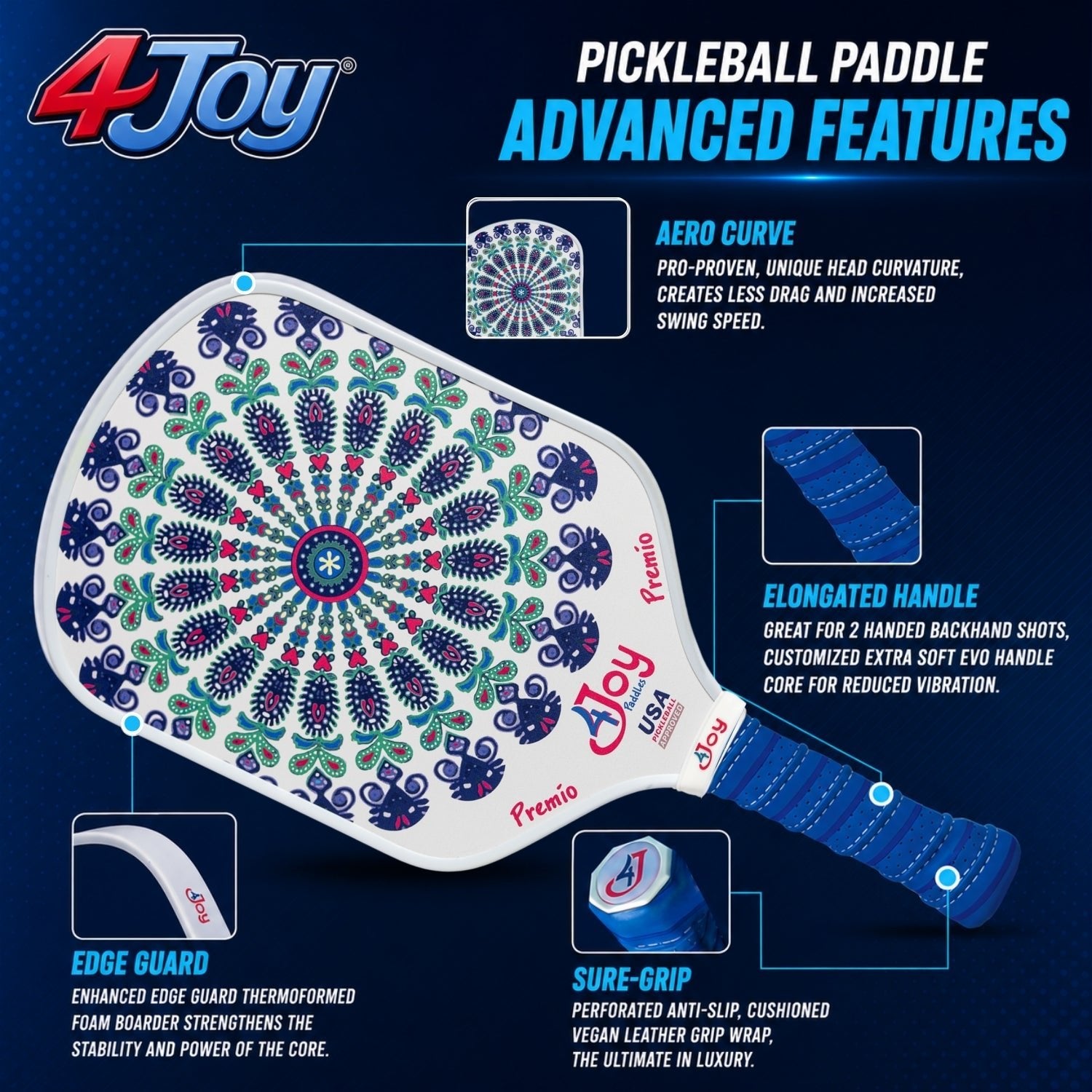 Fitz 4Joy Pickleball Paddle Premio Series - 4Joy Paddles