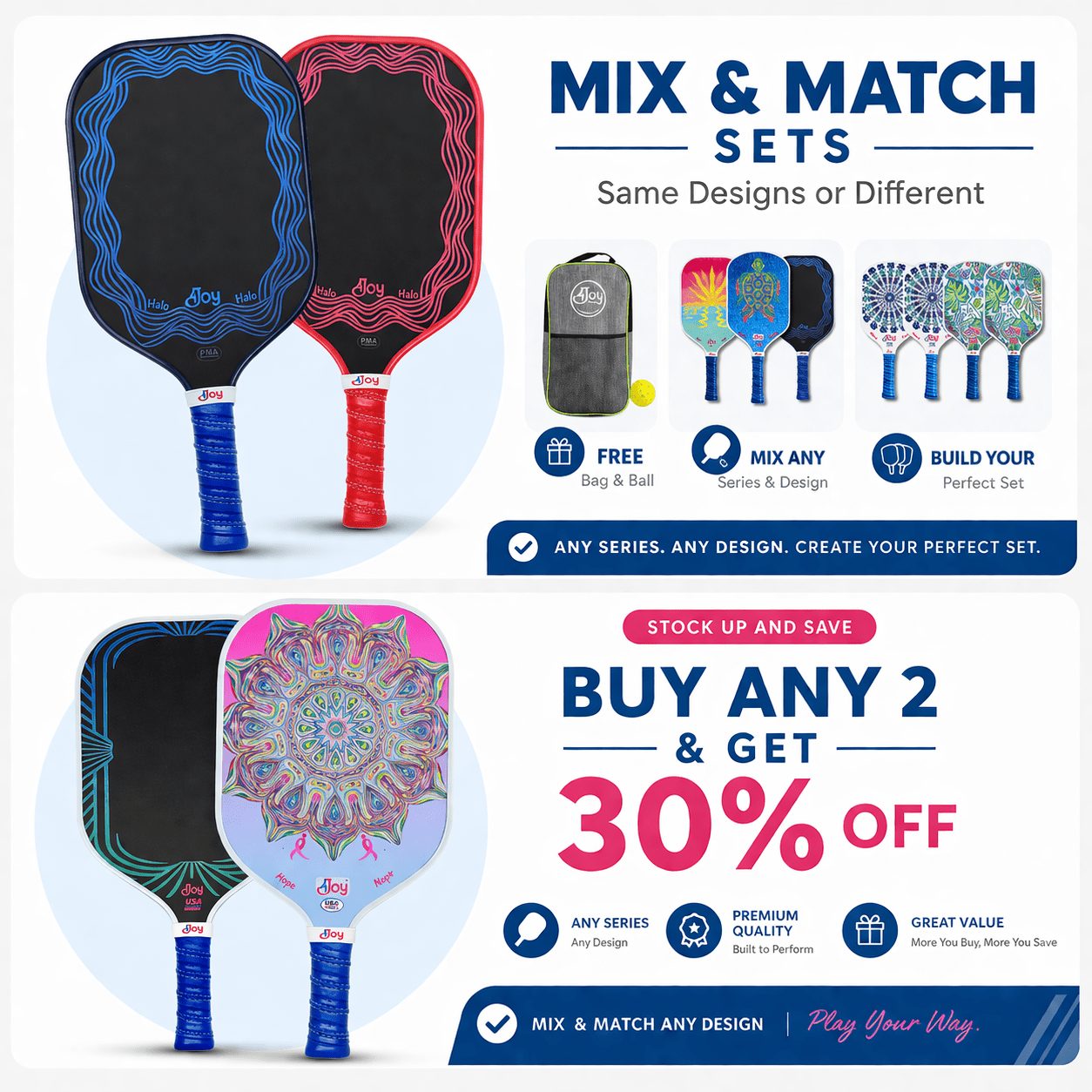 Mix and Match Paddle Set - 4Joy Paddles