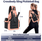 Pickleball Backpack Water Resistant Crossbody Sling Bag Chest Bag Paddle Pickleball Equipment Backpack Pickle Ball Paddle Bag - 4Joy Paddles