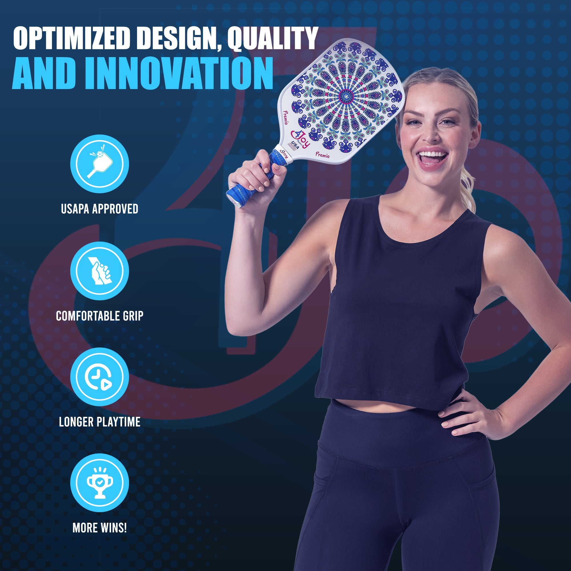 Pickleball Paddle Set - Fitz and Damask - Premio Series - 4Joy Paddles