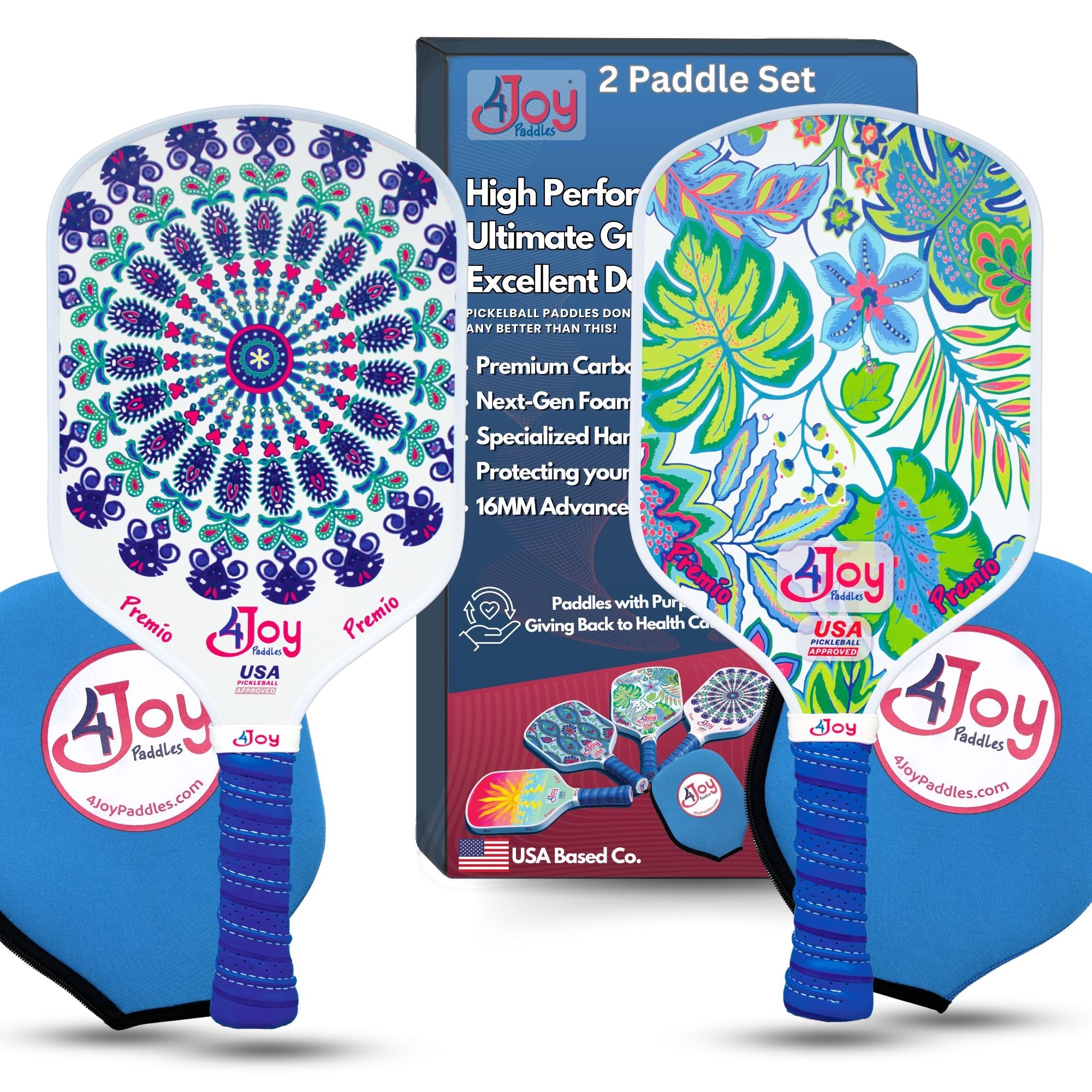 Pickleball Paddle Set - Fitz and Palm - Premio Series - 4Joy Paddles