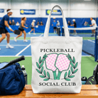 Pickleball Social Club Tote Bag, Cute Retro Girly Sporty Gift Shopper - 4Joy Paddles