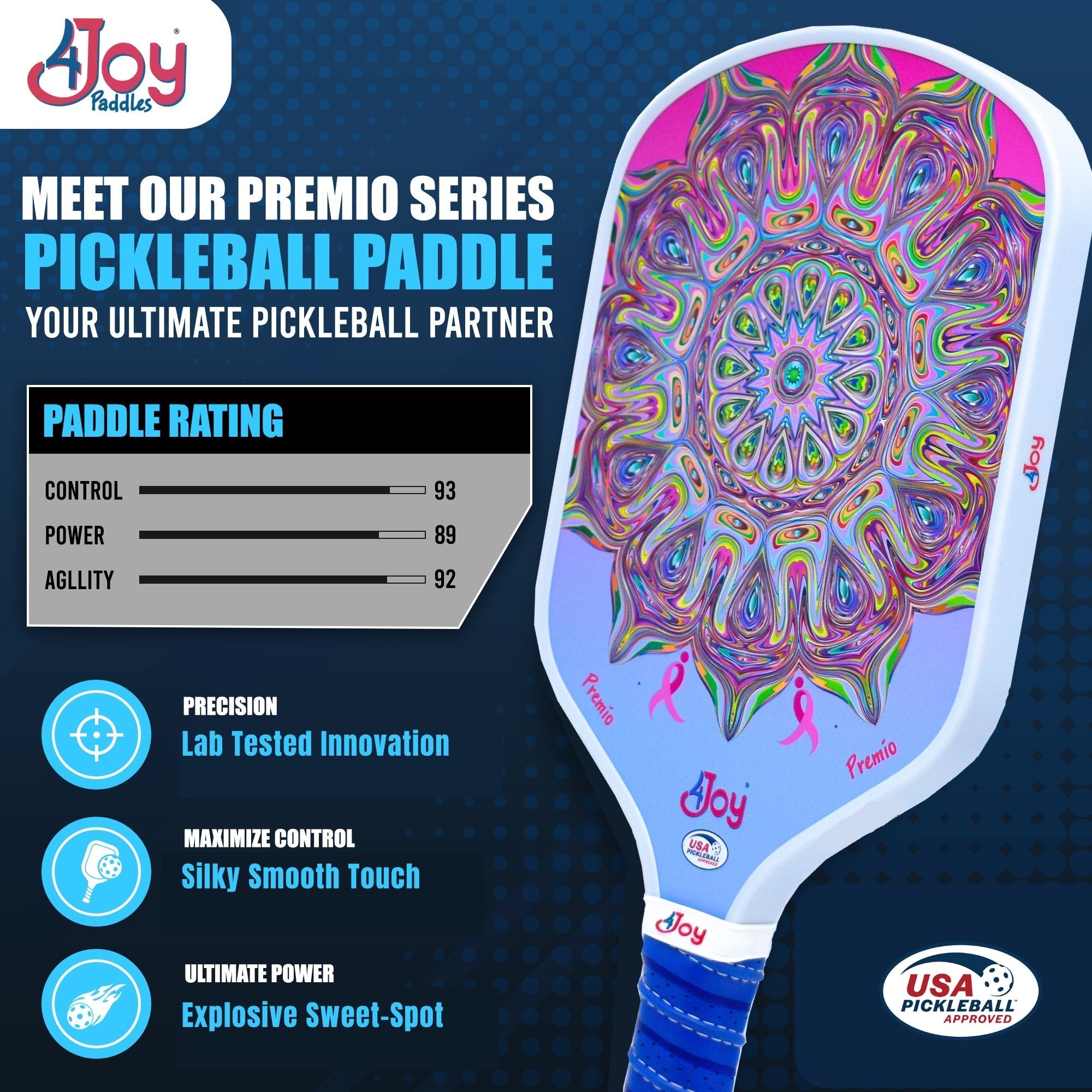 DinkForPink Special Edition 4Joy Paddle Premio Series – 4Joy Paddles