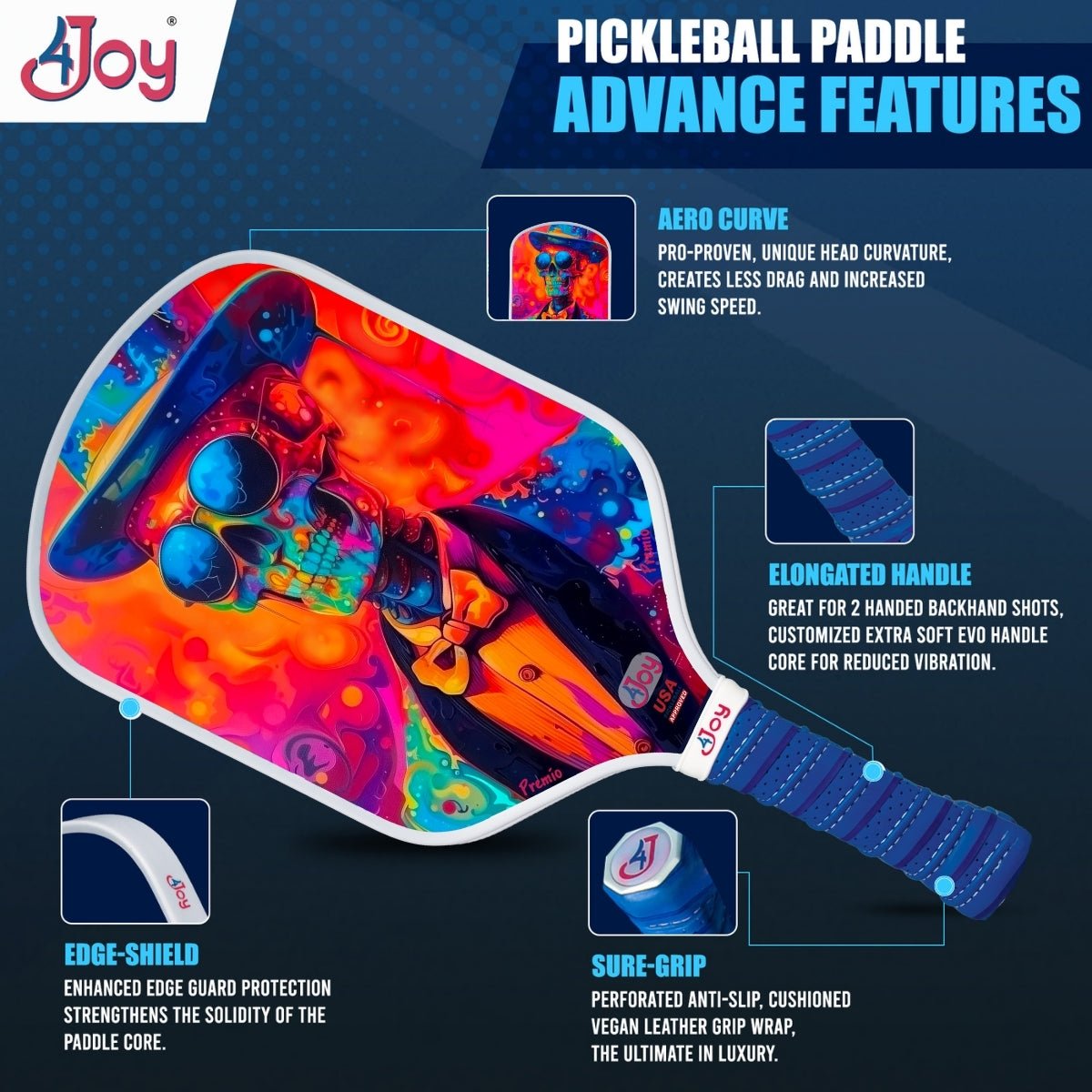 SlimJim 4Joy Pickleball Paddle Premio Series - 4Joy Paddles